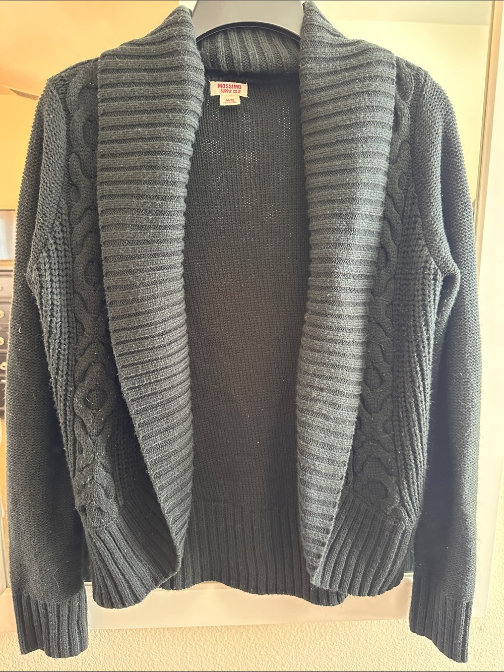 Mossimo Supply Co. Black Cable Knit Open-Front Cardigan